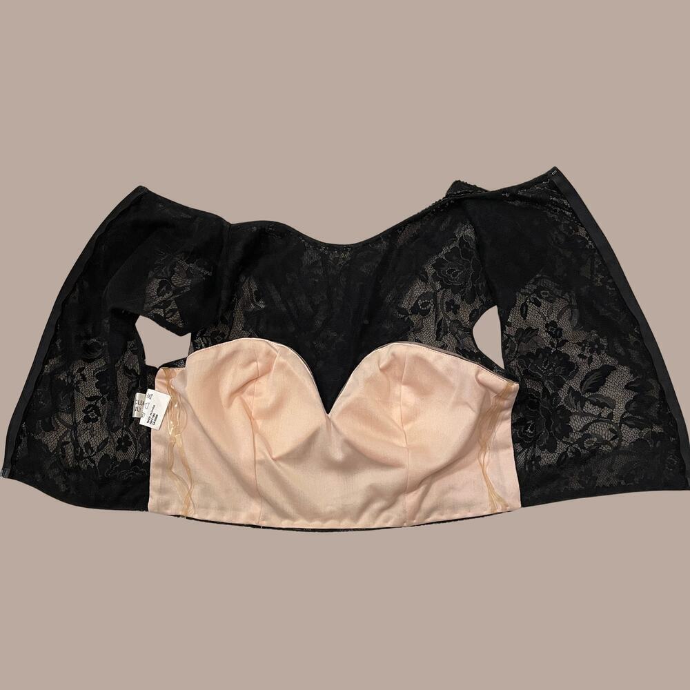 Morilee Madeline Gardner 2 Pc Beaded Black Lace Dress 6 | Mini Prom Cocktail - Picture 4 of 16